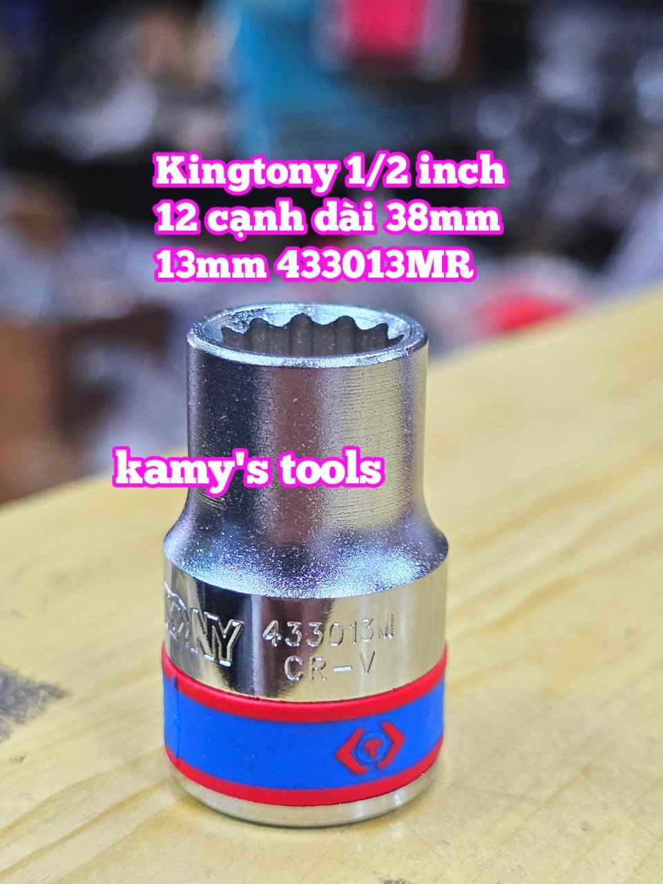 Đầu tuýp khẩu ngắn 1/2 inch Kingtony bông 12 cạnh 13mm 14mm 15mm 16mm 17mm 433013MR 433014MR 433015MR 433016MR 433017MR