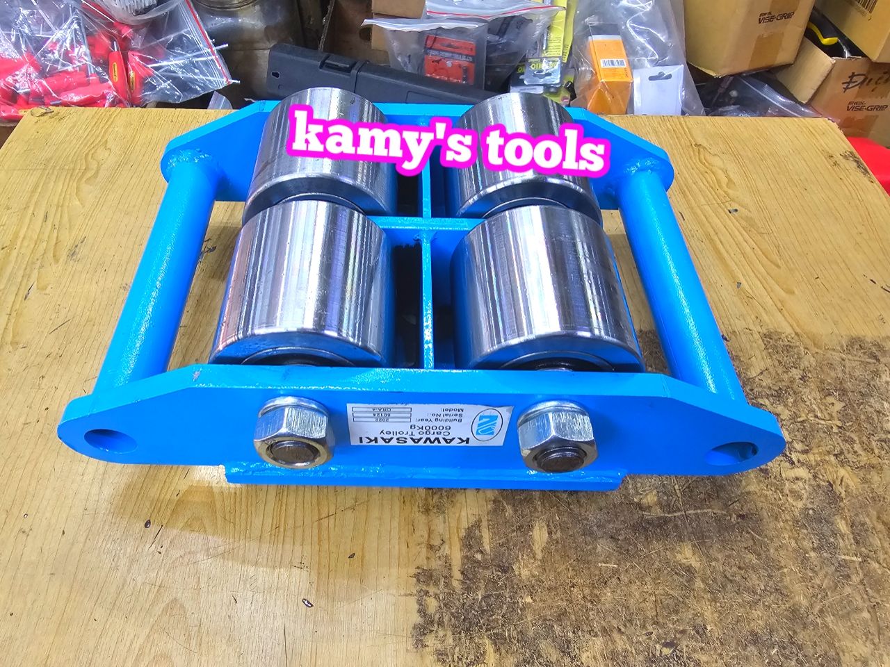 Con rùa chuyển hàng bánh sắt CRA-4 6 tấn kawasaki 4 bánh xe di chuyển nâng hạ máy móc