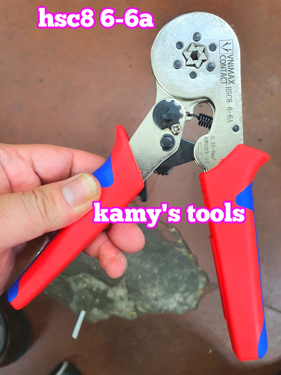 KÌm bấm cos lục giác HSC8 6-6A Vnimax Contact pin tròn rỗng tự điều chỉnh chính hãng