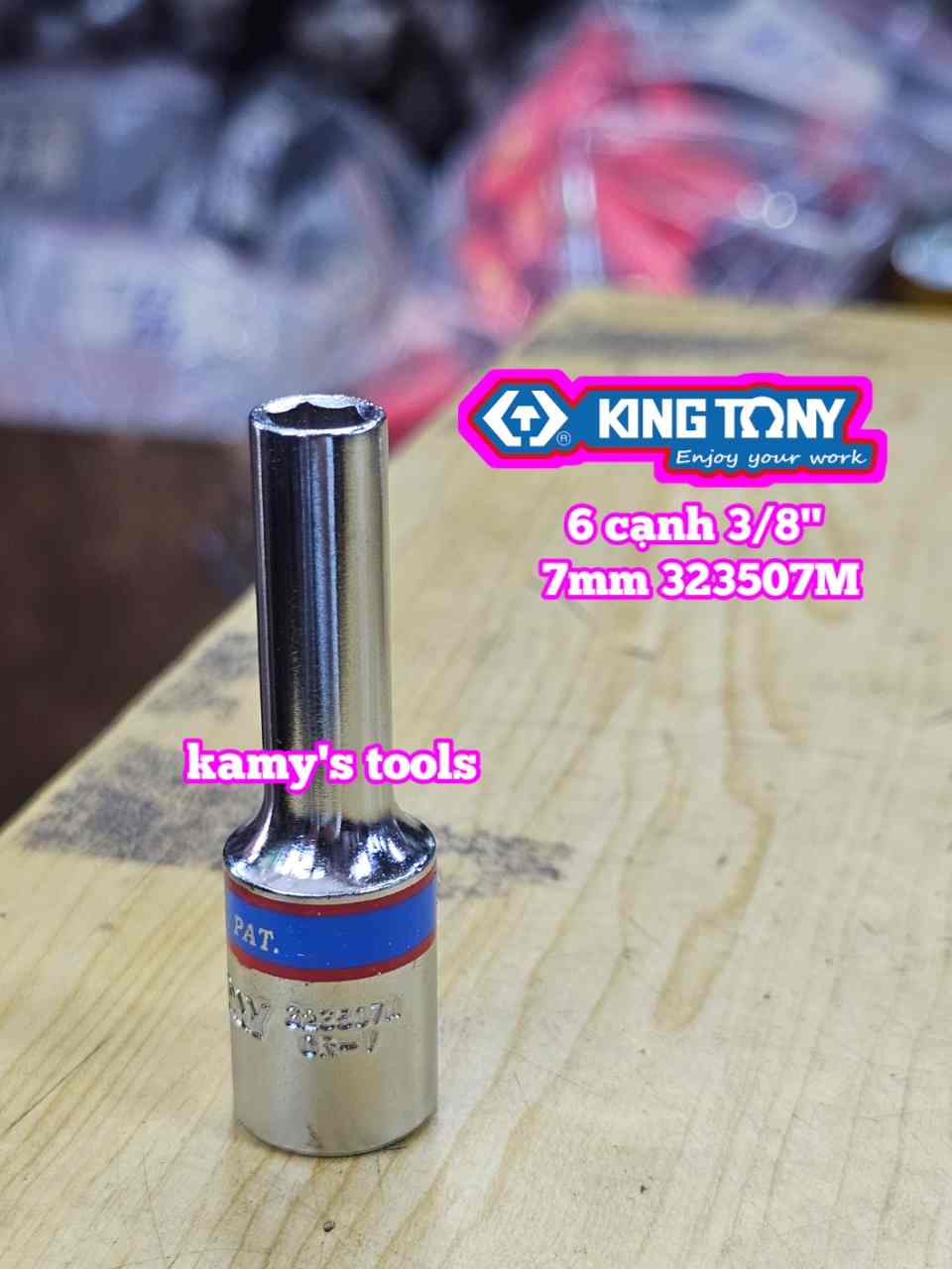 Đầu tuýp 3/8 inch 6 cạnh Kingtony 7mm 8mm 9mm 10mm 11mm 12mm 13mm 14mm 16mm 17mm 19mm 323507M 323508M 323509M 323510M 323511M 323512M 323513M 323514M 323516M 323517M 323519M