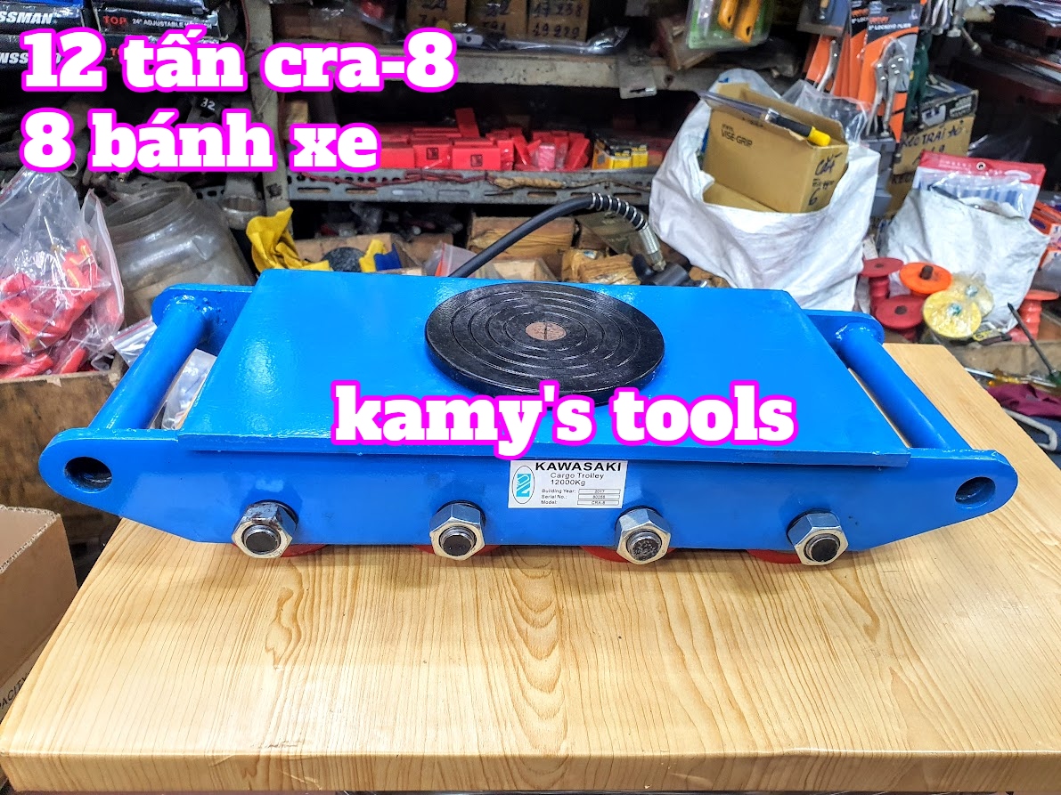 con rùa lăn máy 12 tấn model CRA-8 8 bánh xe, rùa chuyển hàng