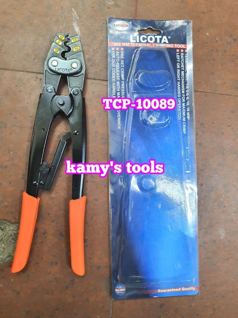 1.5-16mm2 Kìm bấm cos licota TCP-10089 dài 300mm đài loan, kềm bấm cos