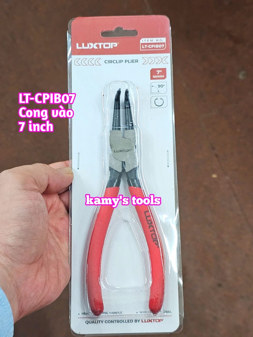 Kìm phe Luxtop 7 inch 175mm cong thẳng bóp vào bung ra LT-CPIB07 LT-CPIS07 LT-CPEB07 LT-CPES07, kìm mở phe