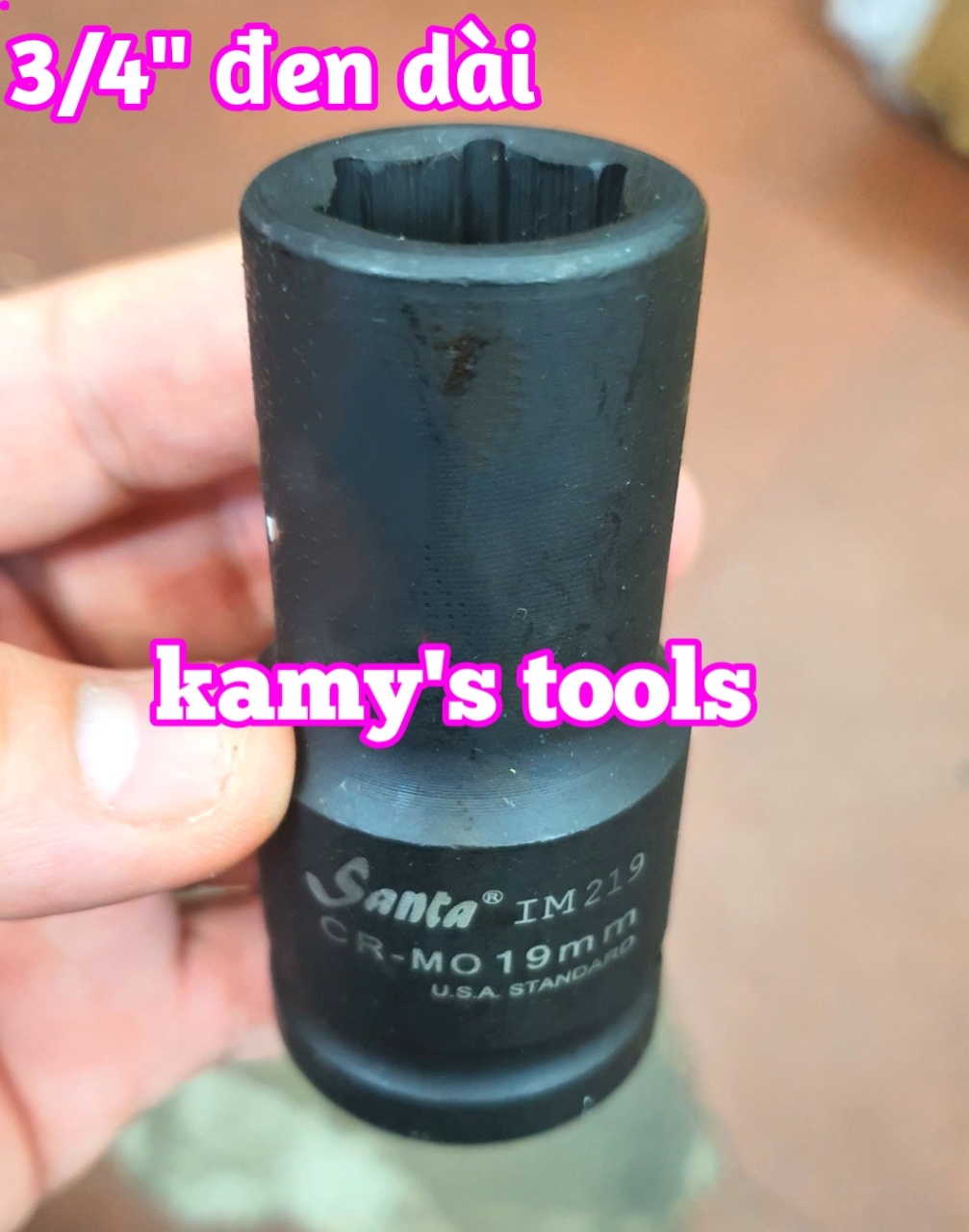 Đầu tuýp 3/4 inch dài 80mm Santa thép Cr-mo 16mm 17mm 18mm 19mm 20mm 21mm 22mm 23mm 24mm 25mm 26mm 27mm 28mm 29mm 30mm 31mm 32mm 33mm 34mm 35mm 36mm 38mm 39mm 40mm 41mm 42mm 44mm