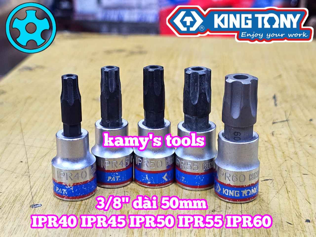 Đầu tuýp sao 5 cạnh Kingtony 3/8 inch IPR40 302D40- IPR45 302D45- IPR50 302D50- IPR55 302D55- IPR60 302D60