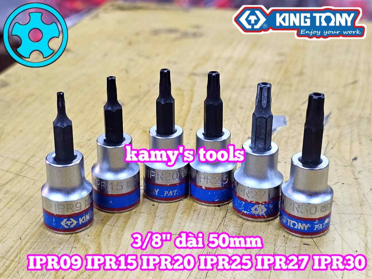 Đầu tuýp sao 5 cạnh Kingtony 3/8 inch IPR09 302D09-IPR15 302D15-IPR20 302D20-IPR25 302D25-IPR27 302D27-IPR30 302D30