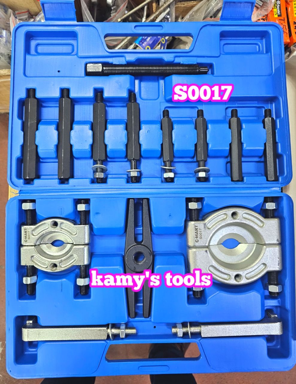 S0017 Bộ vam cảo đĩa chặn tháo vòng bi bạc đạn 30mm 75mm, bộ cảo đĩa mặt trăng 14 chi tiết C-mart