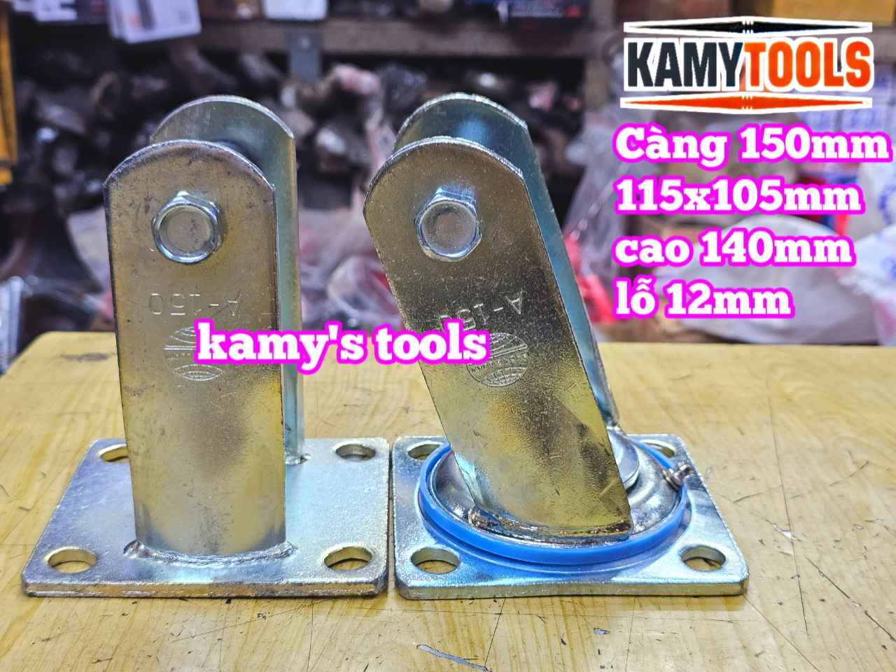 Đế càng bánh xe cố định và xoay loại dày 6mm cho bánh xe 150mm Kamytools KMT-33150A KMT-32150A