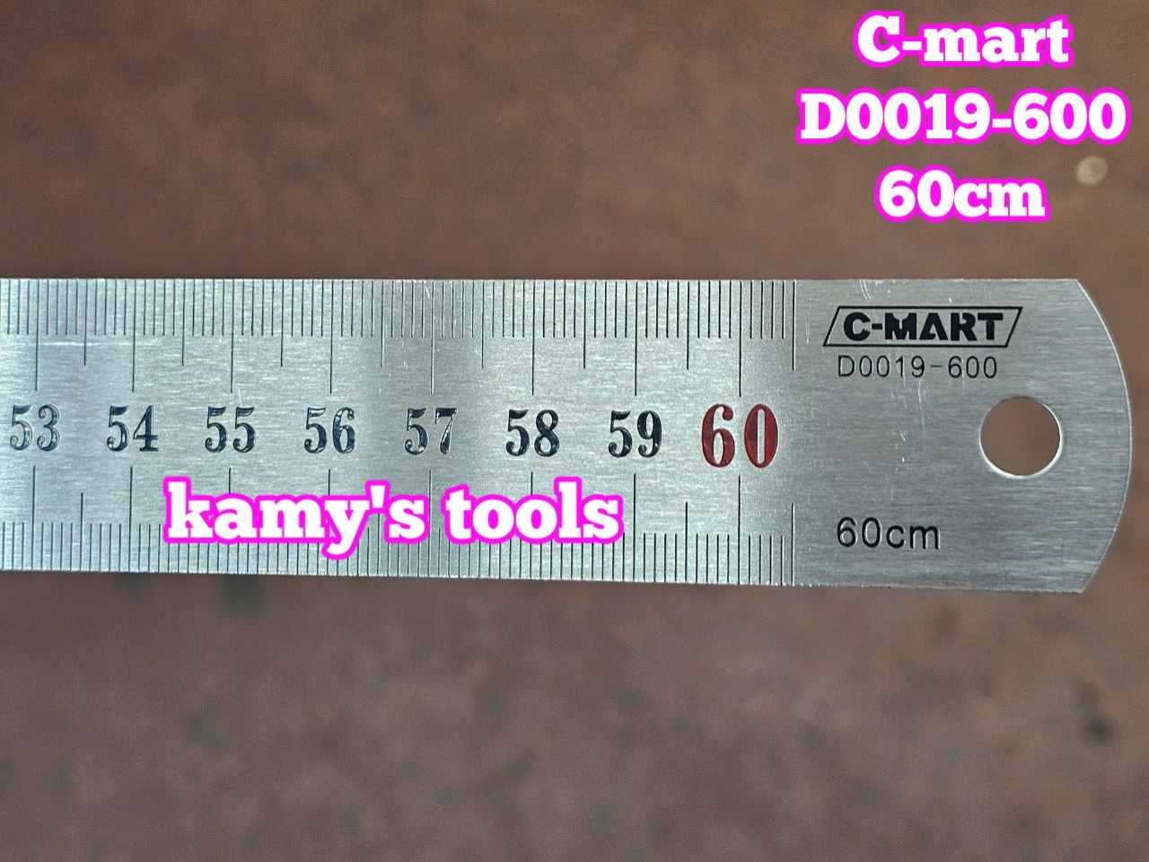 Thước lá inox 600mm (60cm) 2 hệ inch và mét bản 28mm hệ mét C-mart D0019-600