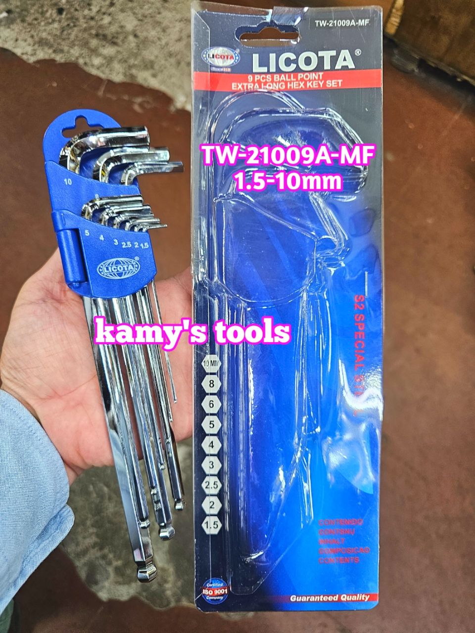 Bộ lục giác bi Licota 9 cây 1.5-10mm TW-21009A-MF