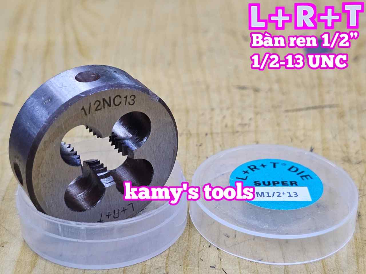 Bàn ren tạo ren ngoài 1/2 inch (12.7mm) bước ren thô và mịn 1/2-13 UNC 1/2-20 UNF L+R+T LRT-431213C LRT-431220F