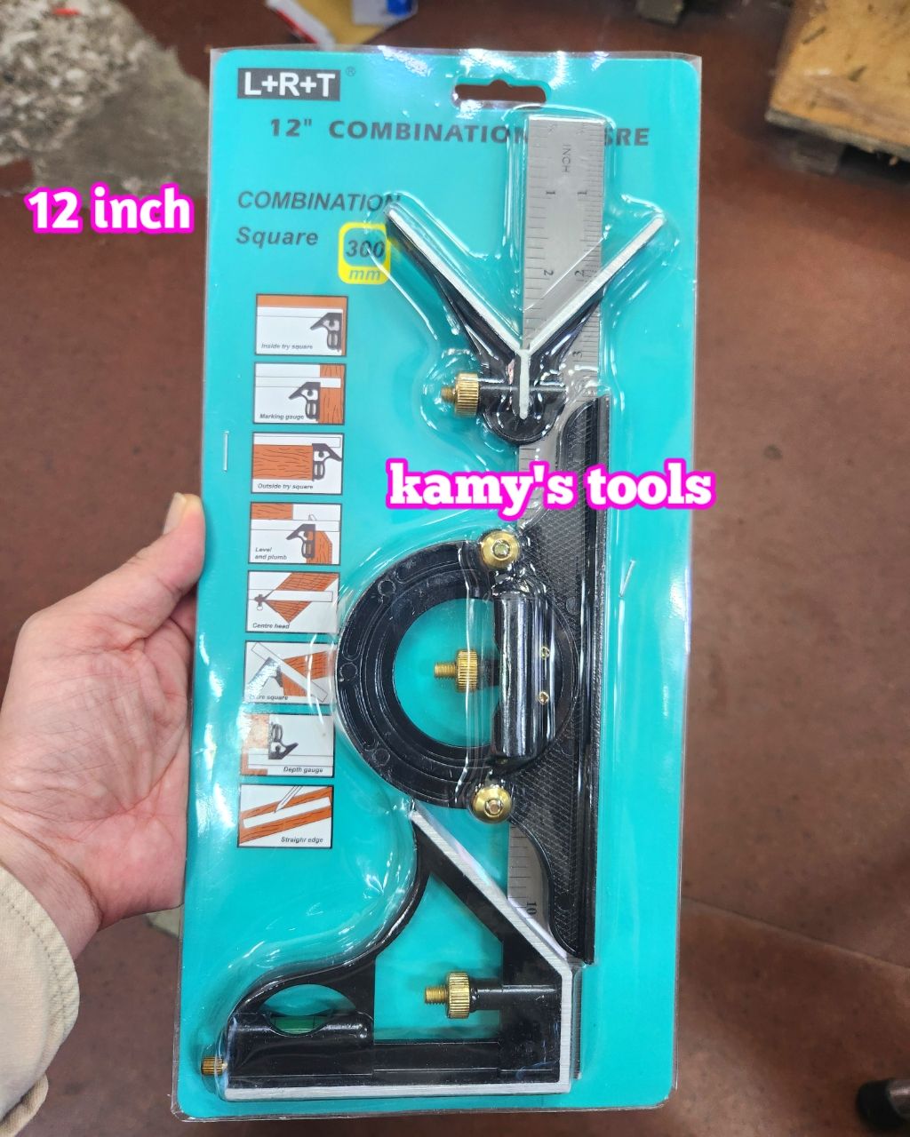 Thước đo góc ê ke góc vuông đa năng L+R+T dài 12 inch 305mm