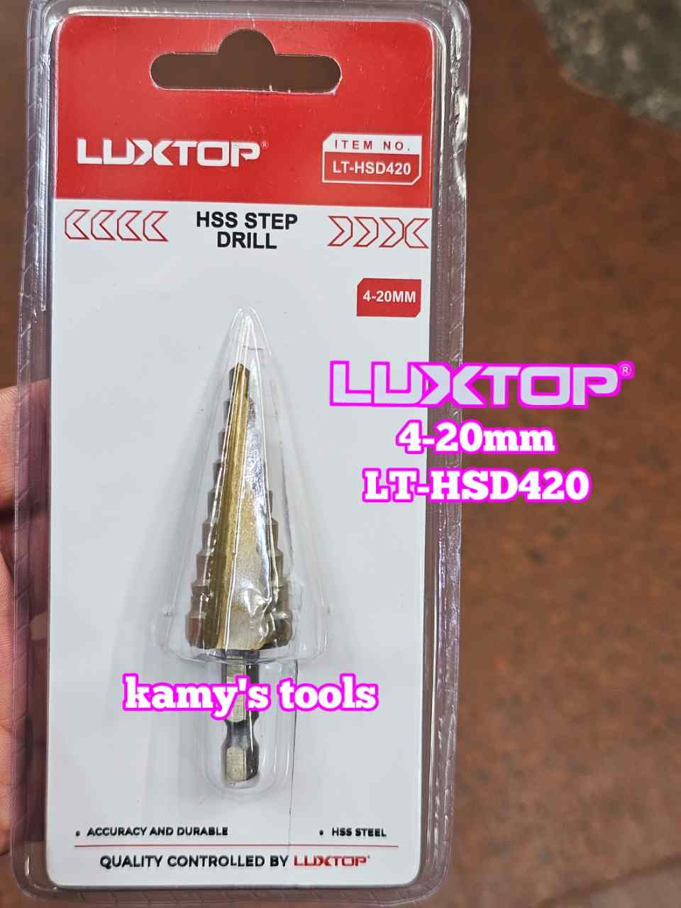 Mũi khoan tháp chuôi lục giác 4-20mm Luxtop LT-HSD420