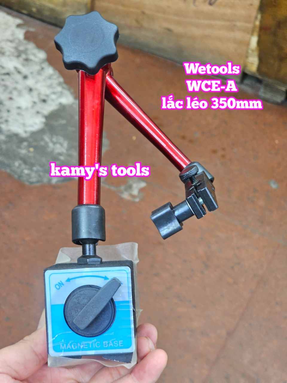 Chân đế từ nam châm gá đồng hồ so lắc léo dài 350mm WCE-A Wetools
