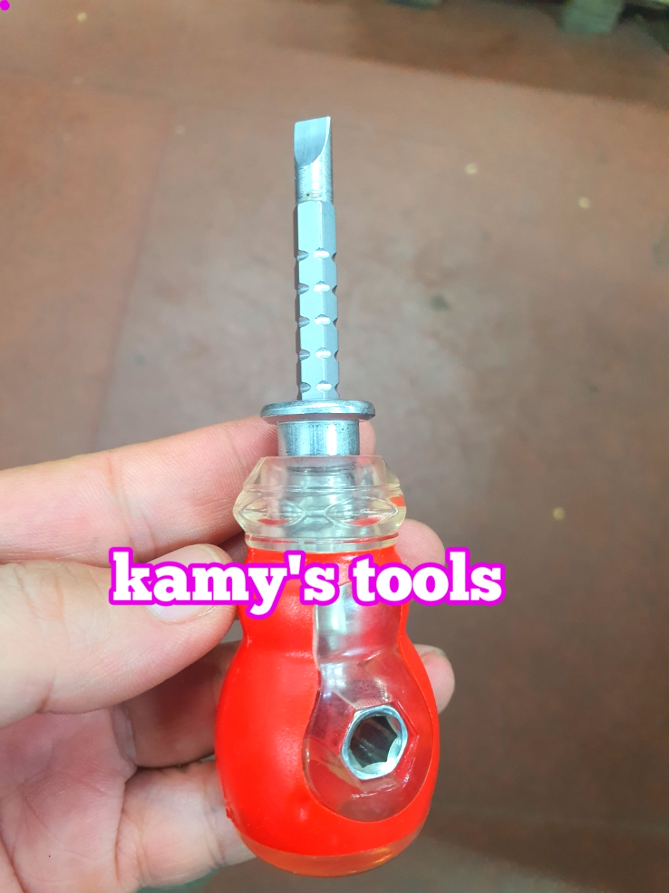 Tua vít lùn 2 đầu bake dẹp có lỗ tăng đơ dài ngắn cán nhưa 6.3mm, tô vít 2 đầu