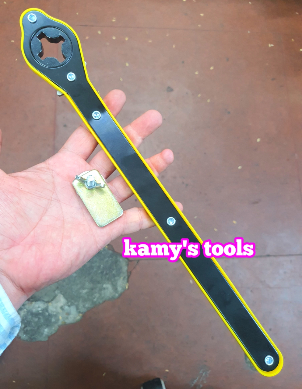 Tay quay đội xếp kích xếp kích chữ A, tay quay tự động bánh cóc đảo chiều dài 34cm và bộ chuyển đổi kamytools