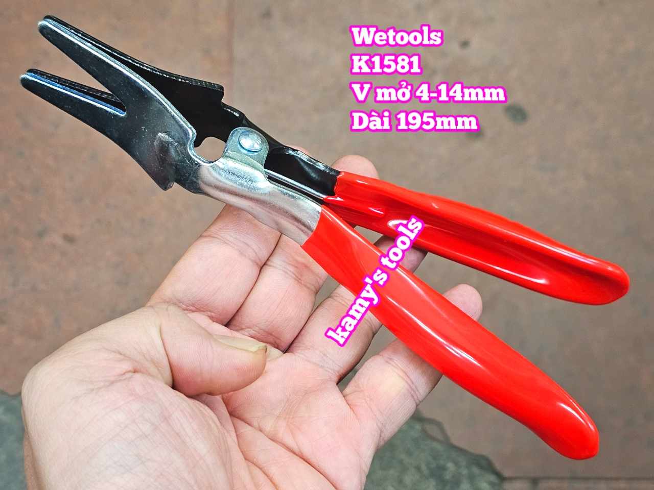 Kìm tách ống tháo mở ống dẫn dầu nhiên liệu chân không xe ô tô 4mm-14mm Wetools K1581 dài 195mm