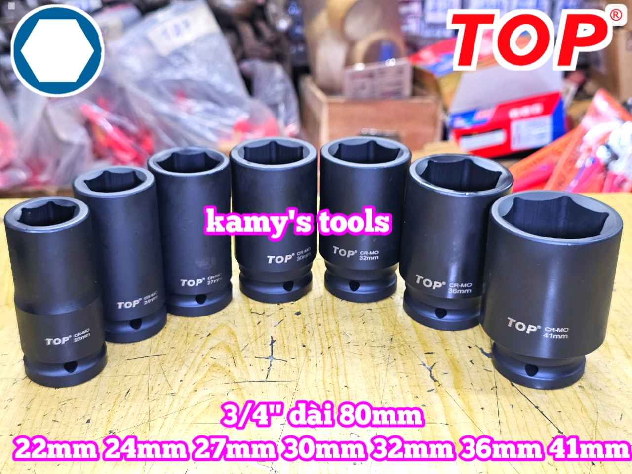 Đầu tuýp 3/4 inch Top 6 cạnh 22mm 24mm 27mm 30mm 32mm 36mm 41mm LU-DTD22 LU-DTD24 LU-DTD27 LU-DTD30 LU-DTD32 LU-DTD36 LU-DTD41