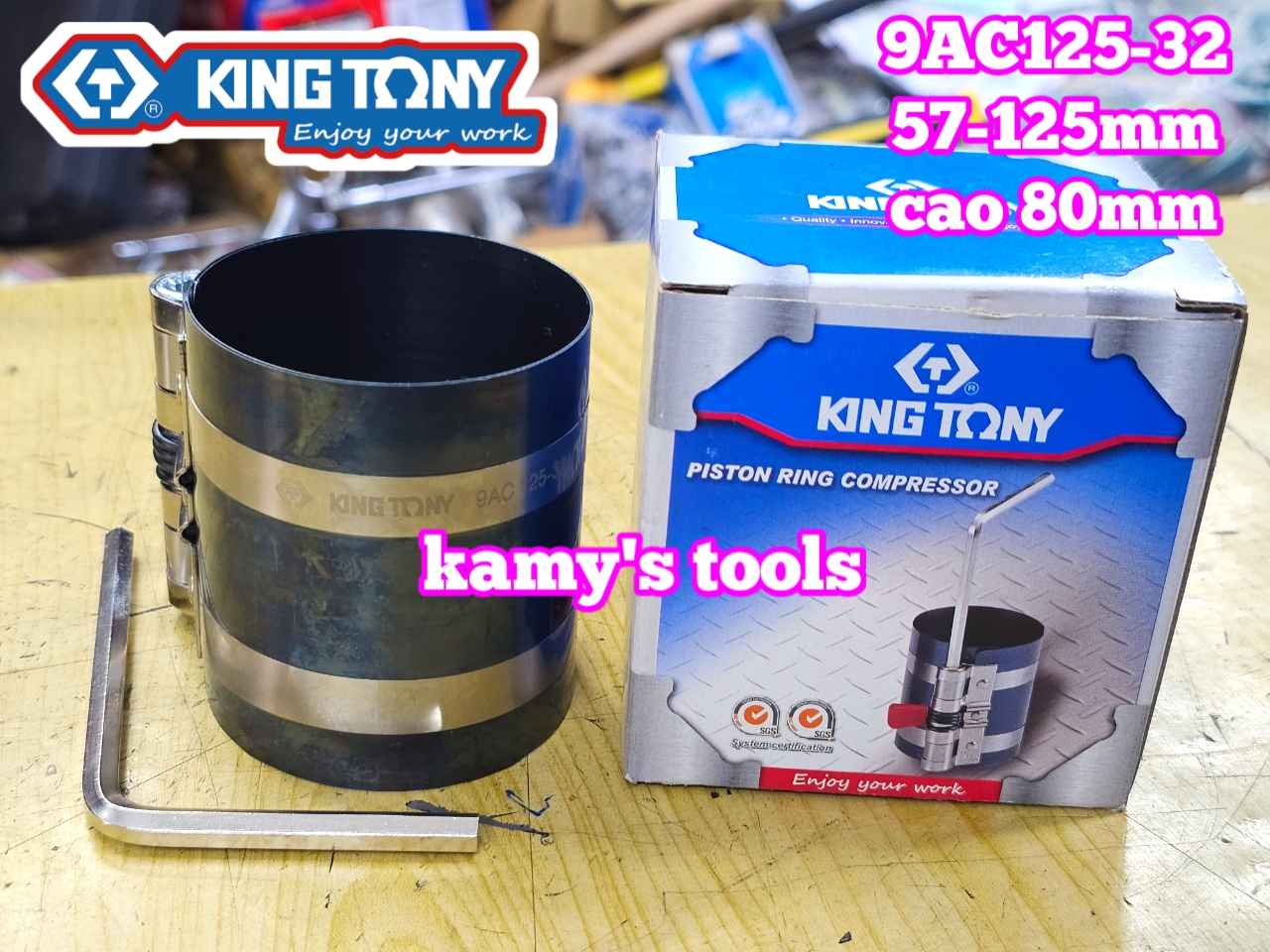 Cảo vô bạc xéc măng ép piston Kingtony 9AC125-32 cao 80mm mở 57-125mm
