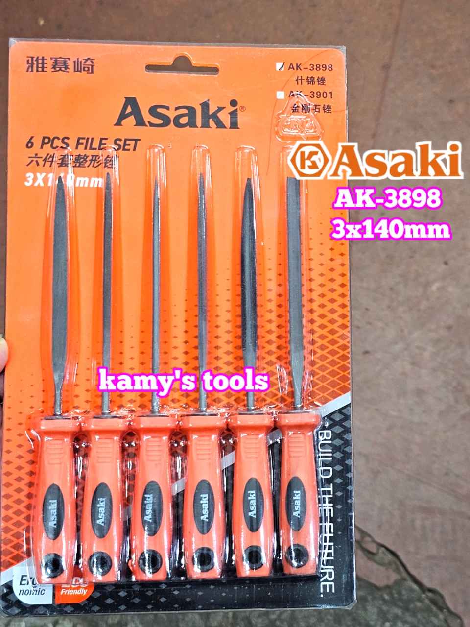 Bộ dũa giũa mini 6 cây Asaki AK-3898 cỡ 3mm 3x140mm