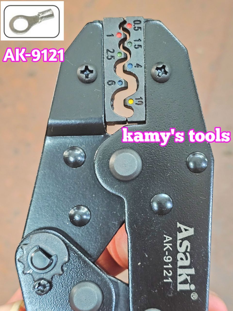 AK-9121 kìm bấm cos tròn Asaki 9 inch 0.5-10mm2