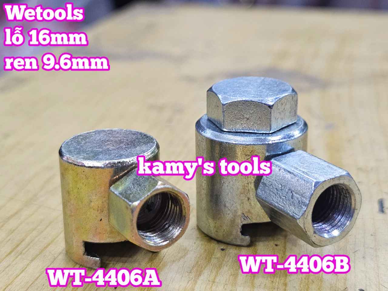 Đầu bơm mỡ gài 16mm răng 9.6mm Wetools WT-4406A và WT-4406B