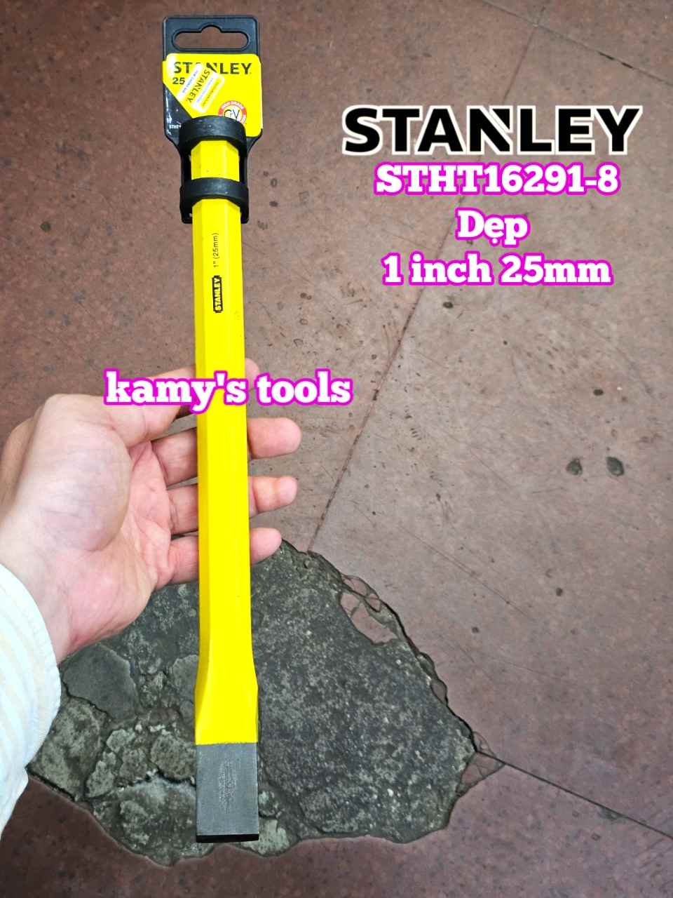 Đục sắt mũi dẹp 25mm 1 inch Stanley dài 12 inch 300mm 16-291 STHT16291-8