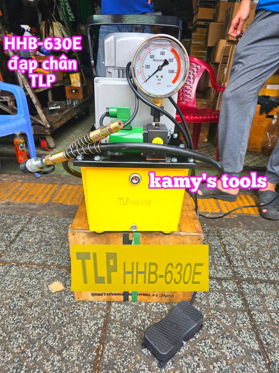 Máy bơm điện thủy lực đạp chân TLP HHB-630E 0.75kw chính hãng