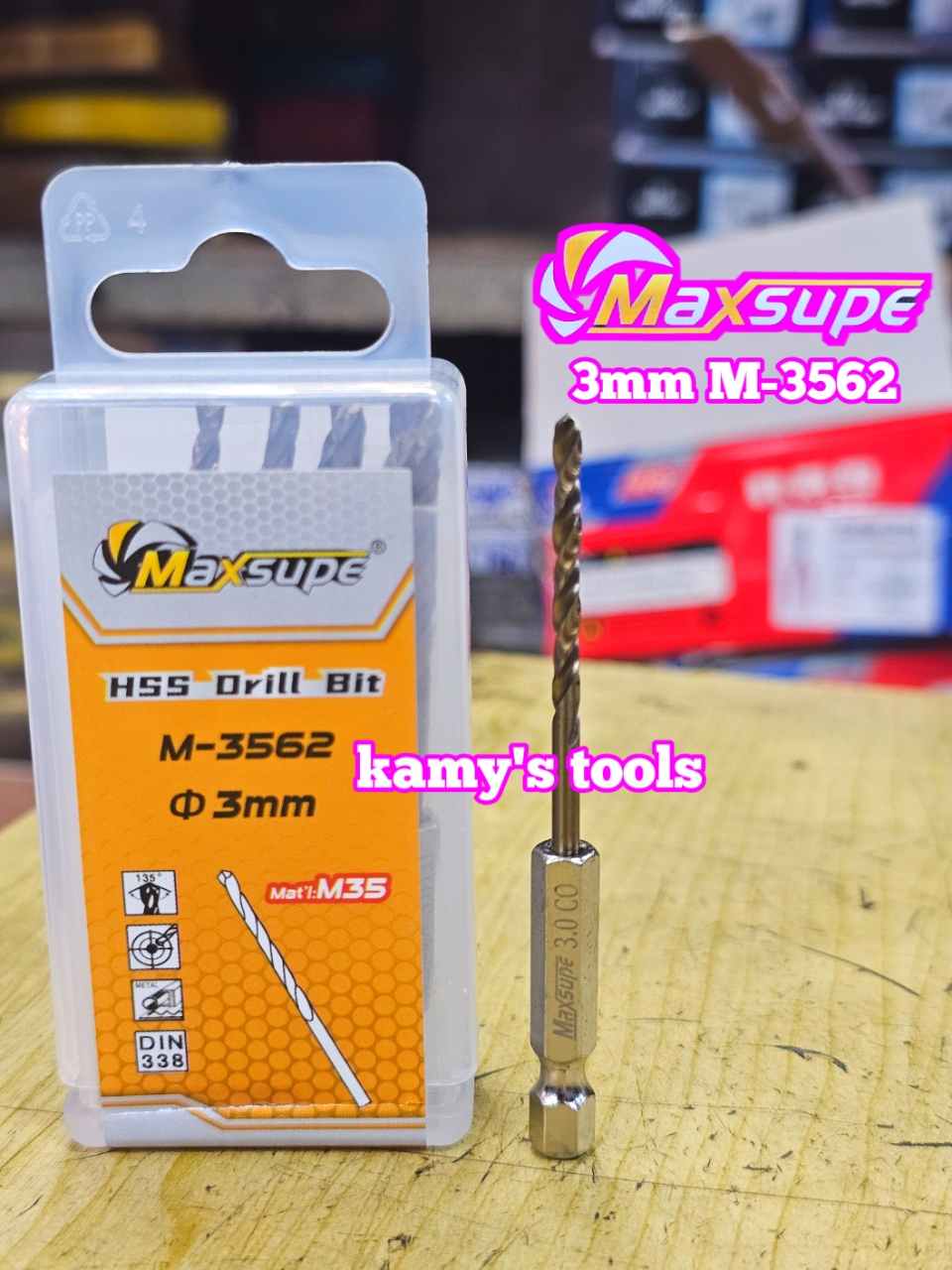 Mũi khoan sắt thép inox M35 chuôi lục giác Maxsupe 3mm 3.2mm 3.5mm 4mm 4.2mm 4.5mm 5mm 5.2mm 5.5mm 6mm