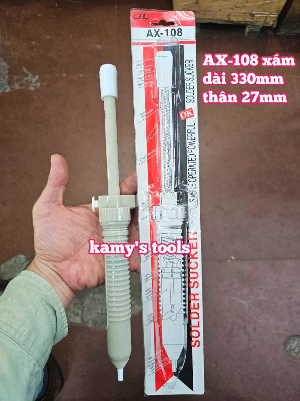 Dụng cụ bút hút chì dài 330mm Wetools AX-108 màu xám