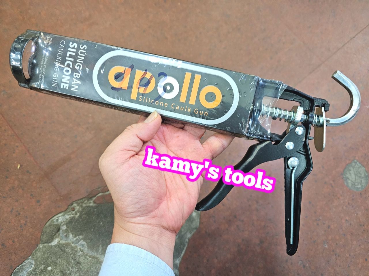 Súng bắn keo silicon Apollo dài 335mm thép dày nặng khoảng 430g