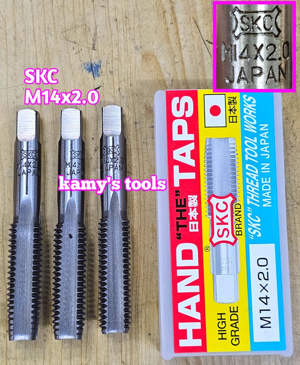 Bộ taro ta rô SKC nhật 3 mũi M14x2.0 dài 87mm đầu vuông 8mm