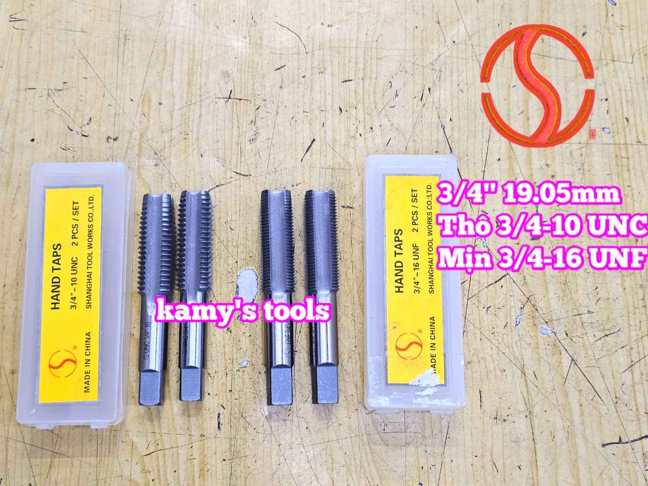 Bộ taro hệ inch tạo ren trong 3/4 inch (19.05mm) Shanghai bước ren thô và mịn 3/4-10 UNC 3/4-16 UNF