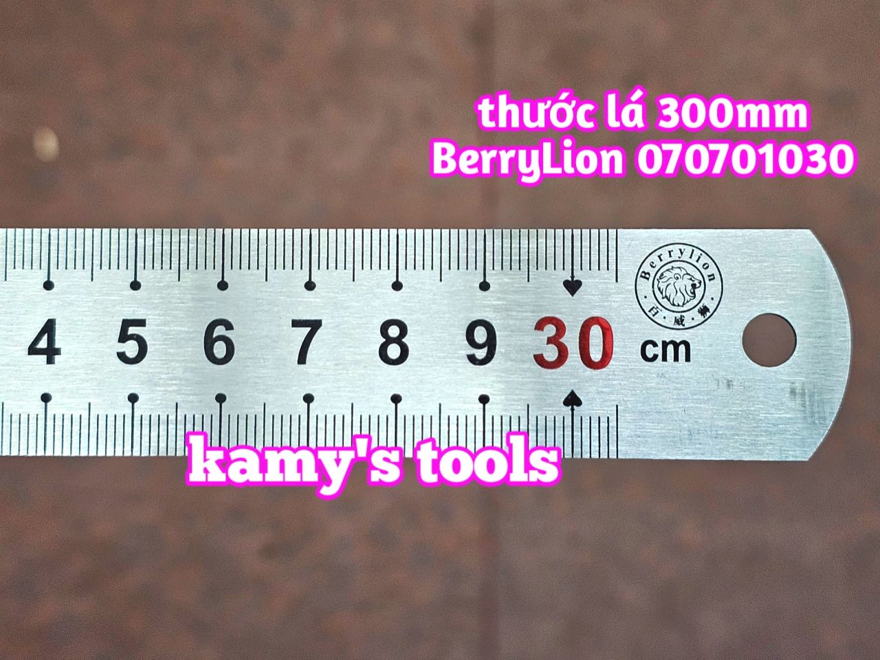 Thước lá inox 300mm 30cm BerryLion 070701030 bề rộng 25mm