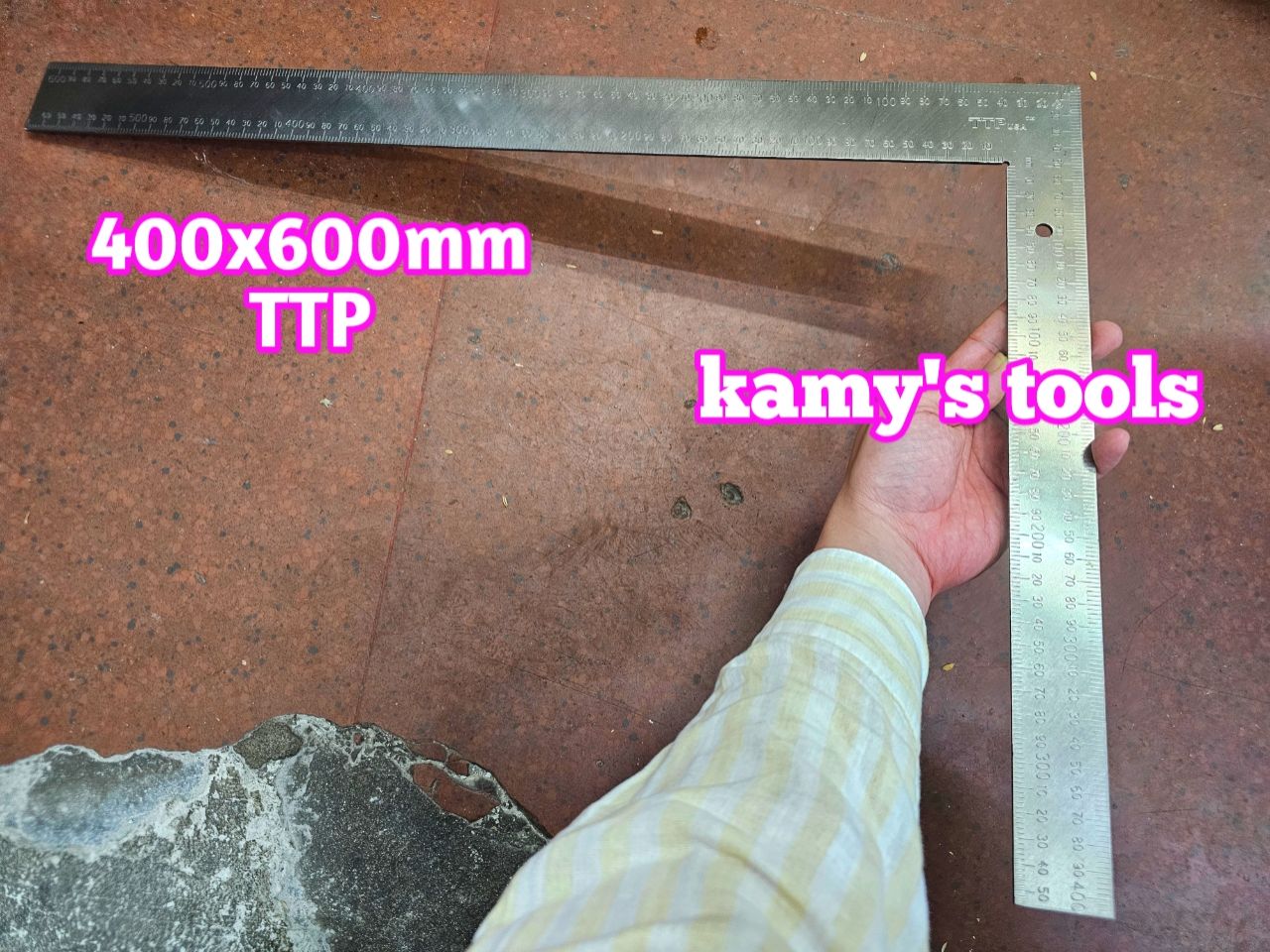 Thước ke vuông 400x600mm thép TTPusa 230-45-510, ê ke đo góc vuông