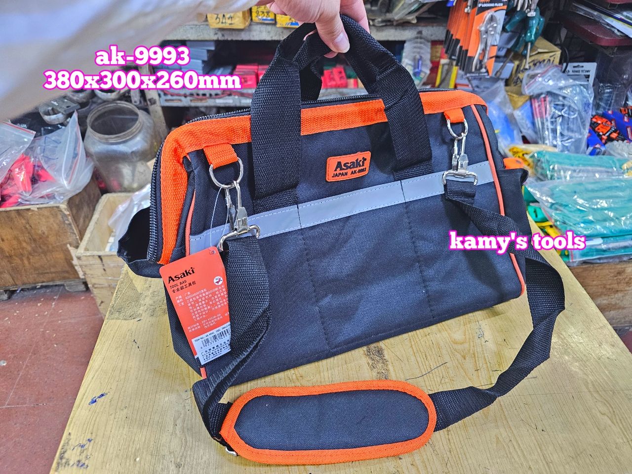 AK-9993 Túi xách đựng dụng cụ đồ nghề đa năng Asaki 380x300x260mm