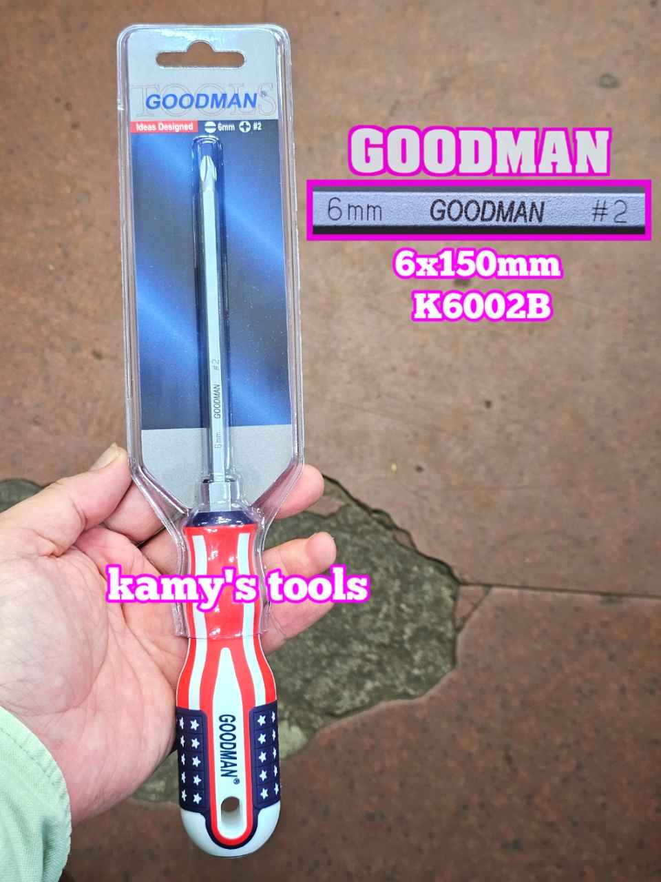 Tua vít 2 đầu bake dẹp Goodman 6x150mm K6002B chính hãng