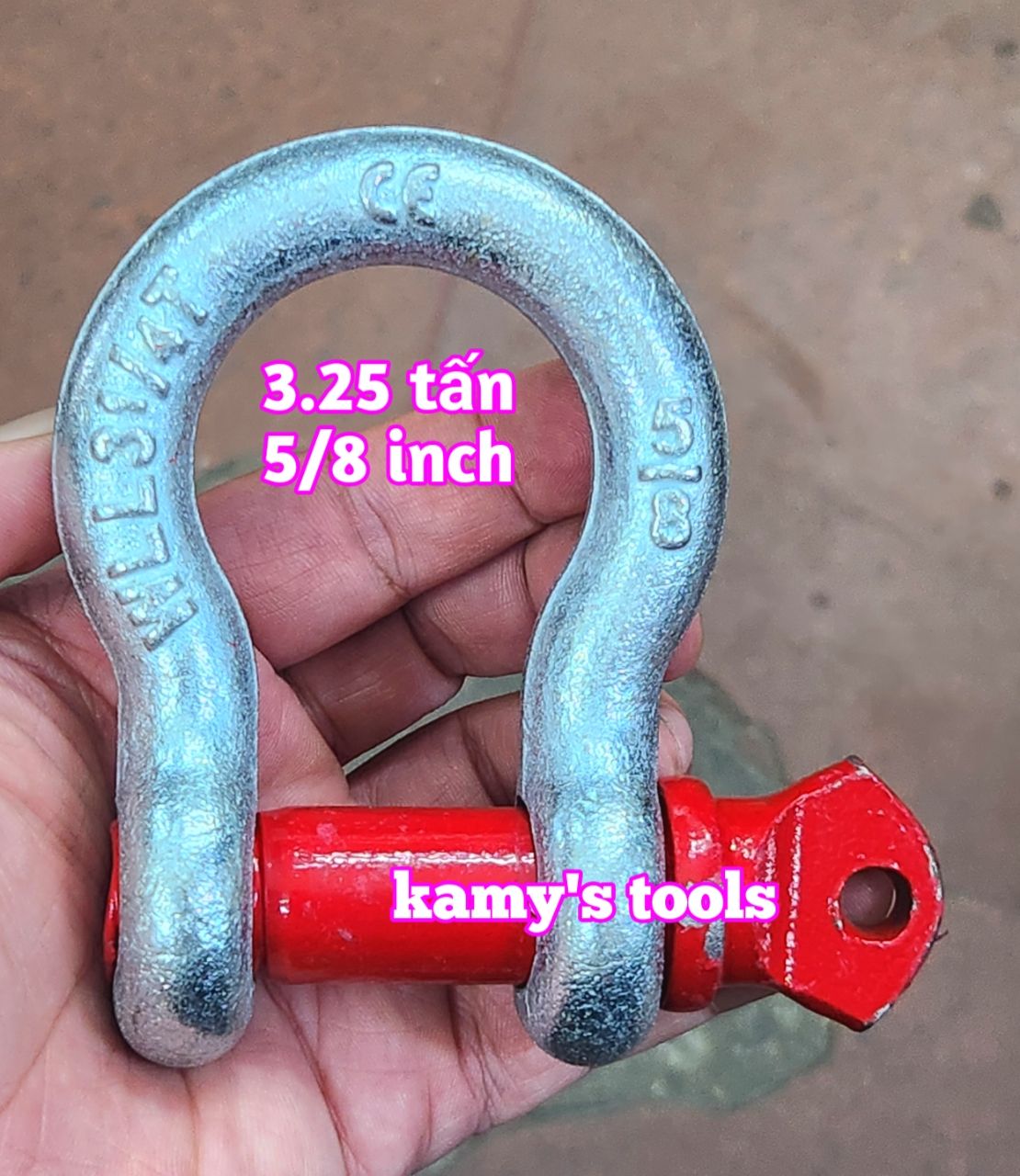 Ma ní omega chốt vặn ren 3.25 tấn 5/8 inch đường kính ty ren 19mm