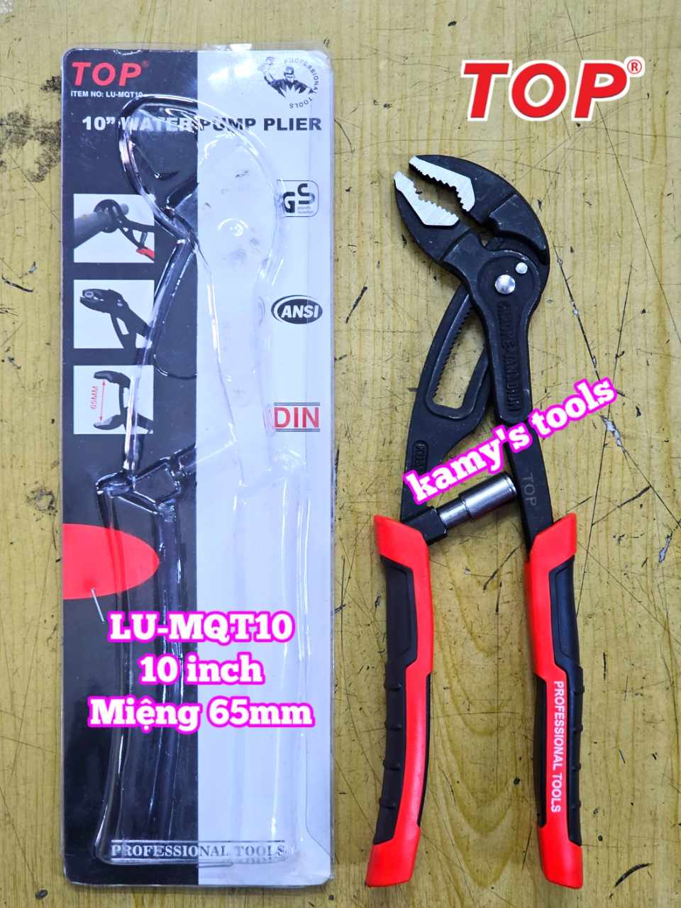 Kìm mỏ quạ 5 lỗ dài 10 inch Top LU-MQT10 mở miệng 65mm