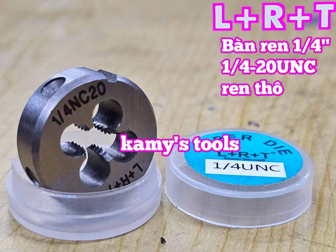 Bàn ren tạo ren ngoài 1/4 inch (6.35mm) bước ren thô và mịn 1/4-20 UNC 1/4-28 UNF L+R+T LRT-431420C LRT-431428F