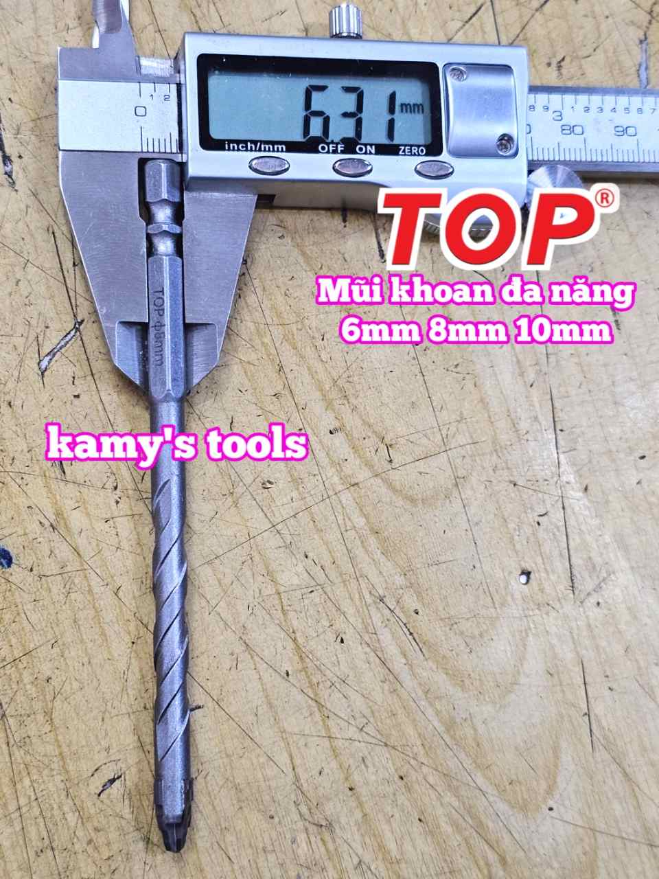 Mũi khoan đa năng 4 cạnh chuôi lục giác dài 115mm TOP 6mm 8mm 10mm LU-MKTOP-6 LU-MKTOP-8 LU-MKTOP-10 (BÁN LẺ 1 CÁI)