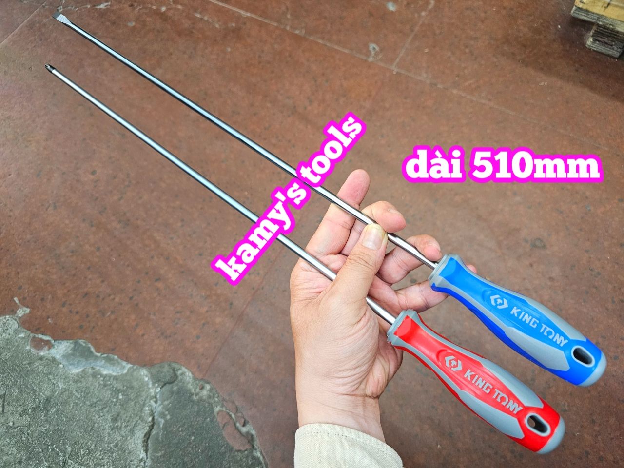 16 inch Tua vít bake dẹp Kingtony Ph2 6mm 14210216 14226516 dài 400mm luôn cán dài 510mm, tua vít 6mm.