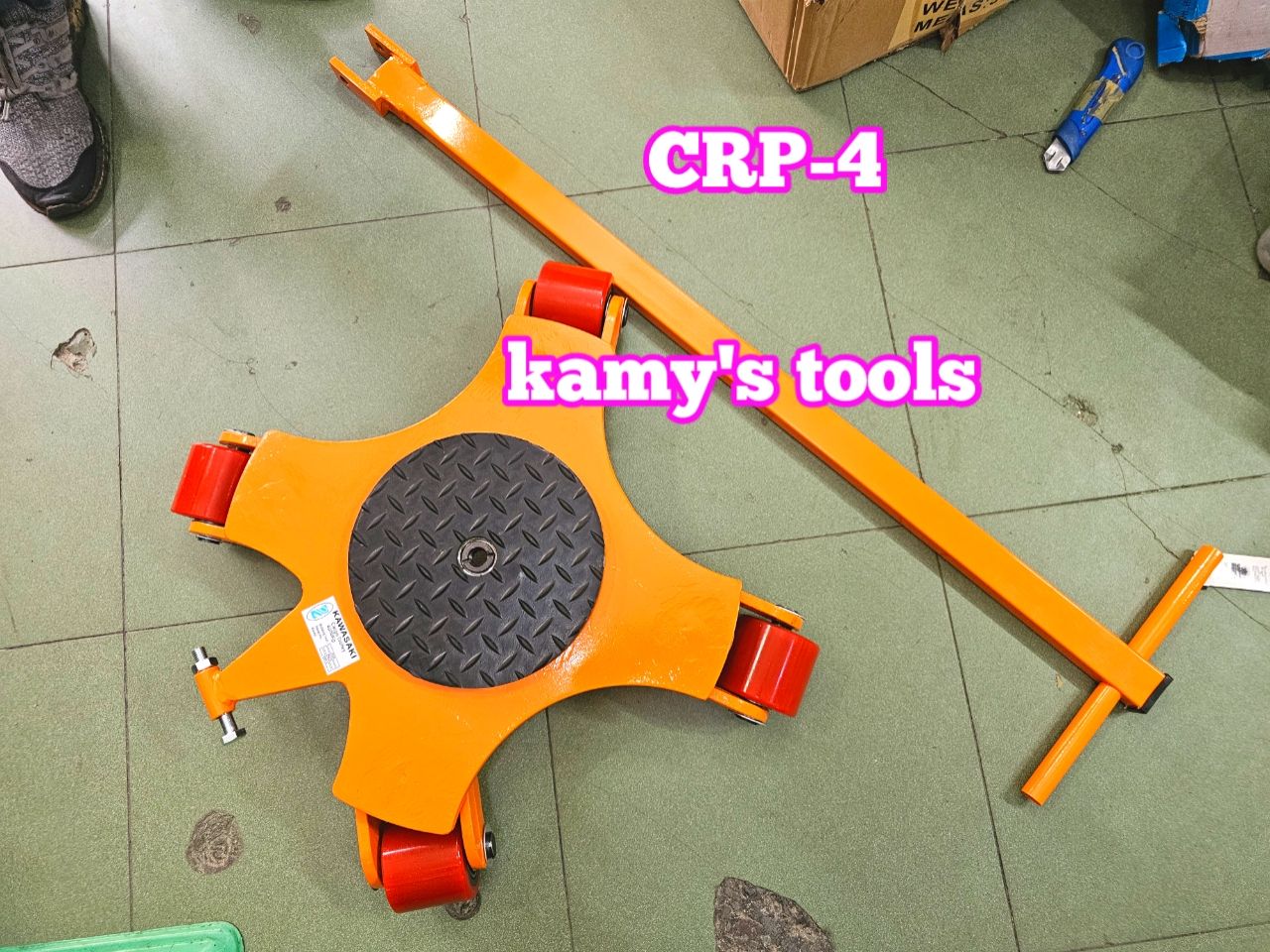 Con rùa lăn chuyển hàng xoay 360 độ 3 tấn CRP-4 với 4 bánh xe có tay cầm điều hướng Kawasaki