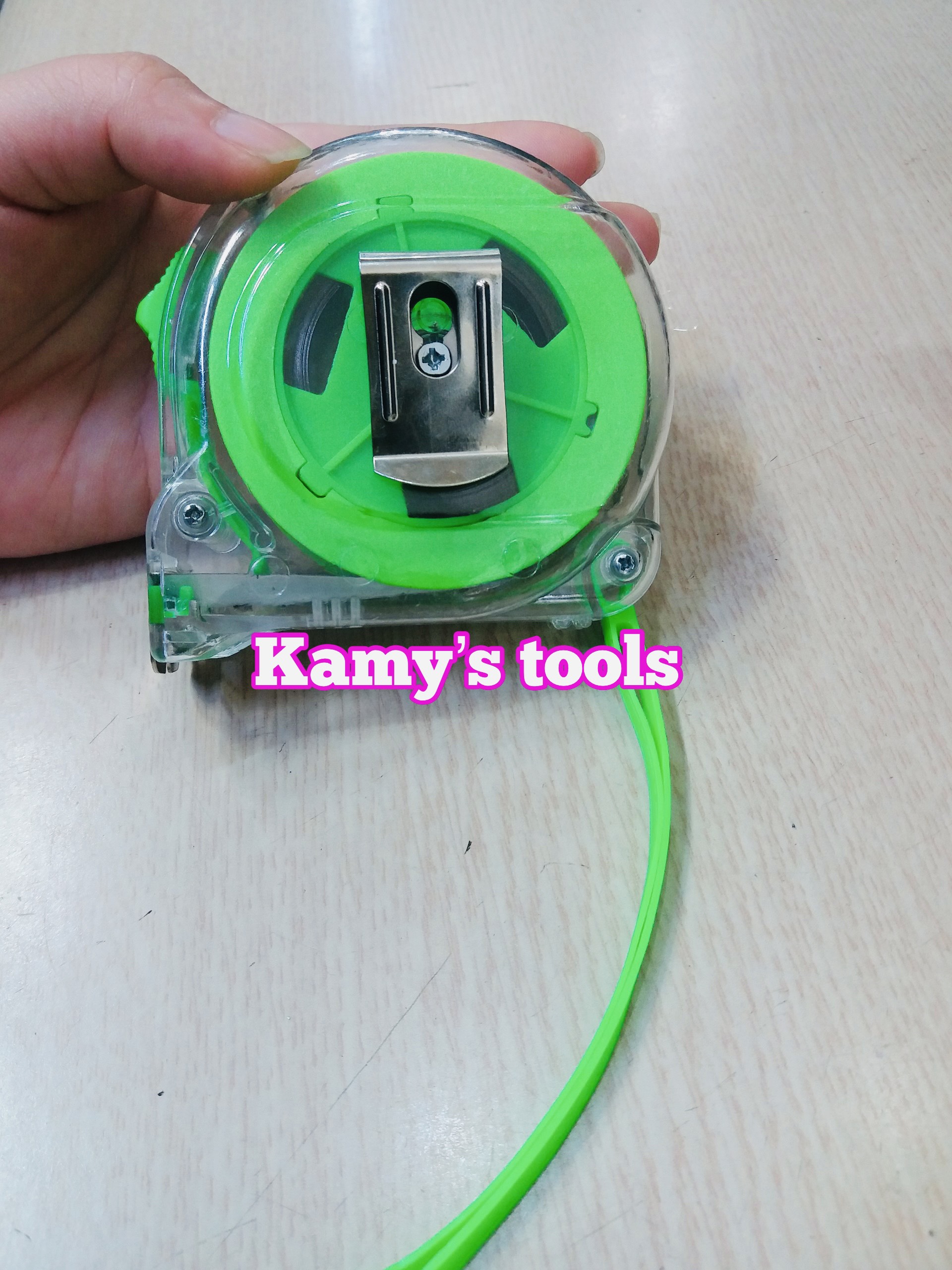 Thước kéo trong- xanh lá Winshine 1 mặt 10m bản 25mm