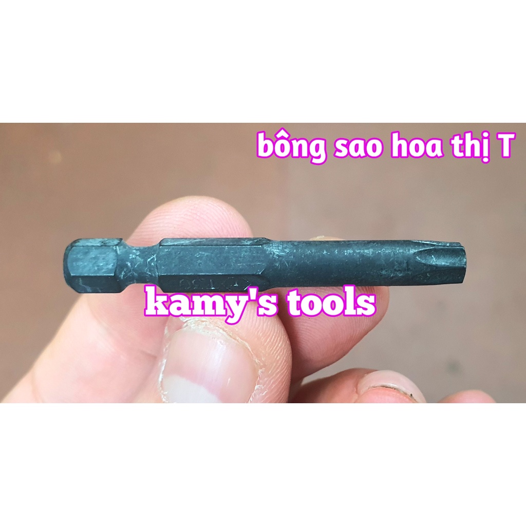 Mũi lục giác bông hoa thị chuôi đuôi lục giác 7150 dài 50mm Kingtony T6-T40 (bán lẻ 1 cái)