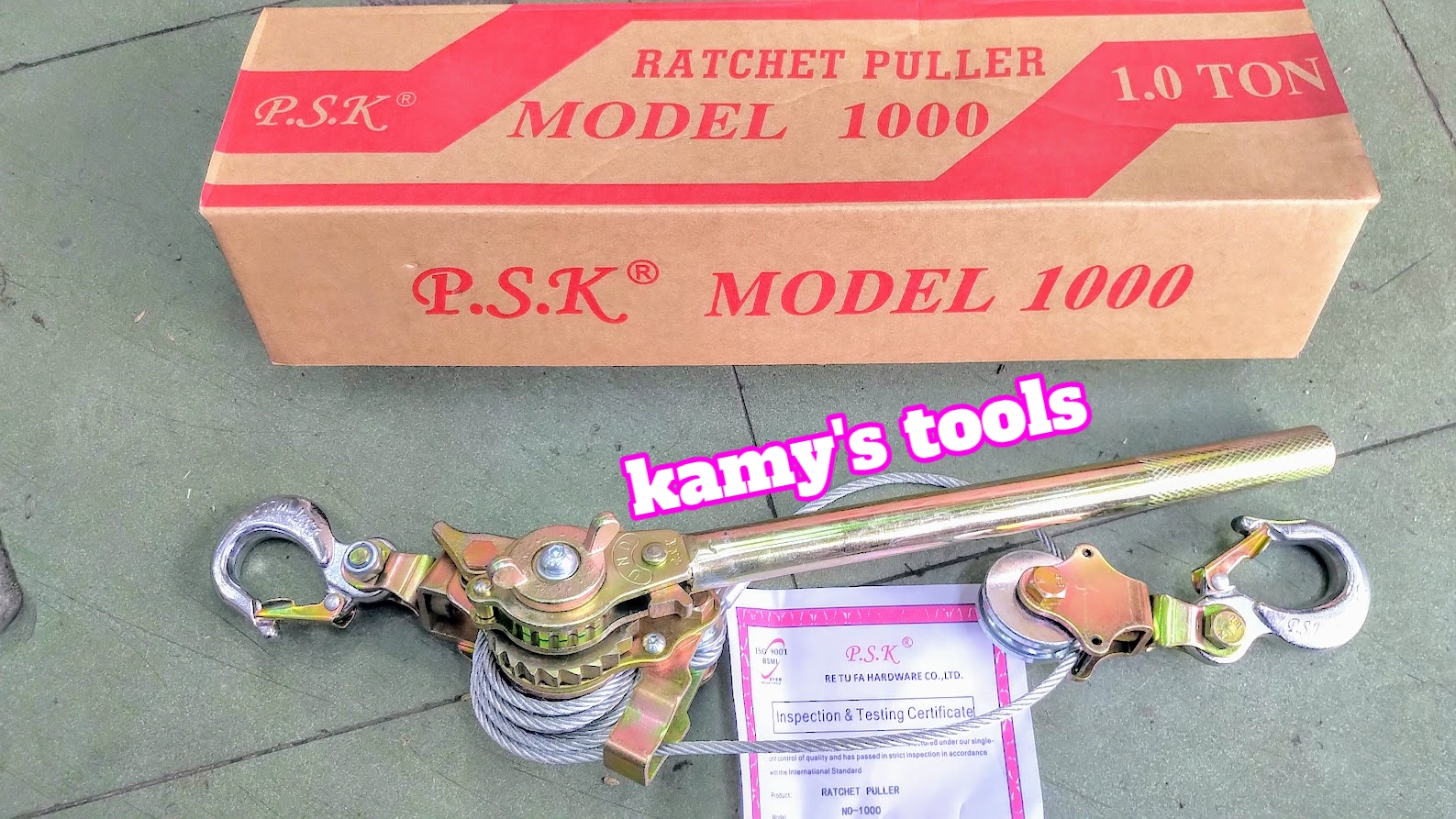 Kích Căng Cáp Psk 1 Tấn 1.5 tấn 2 tấn Chiều Dài Cáp 1 Mét (Pa Lăng Lắc Cáp, Lắc Cáp)