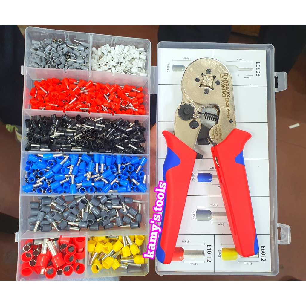 Kìm bấm cos vuông HSC8 6-4A Vnimax Contact pin tròn rỗng 0.25-10mm2 chính hãng