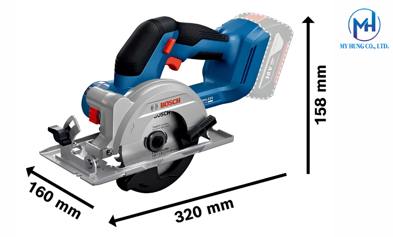 Tính năng cưa cắt đa góc độ của máy cưa đĩa Bosch GKS 18V-44