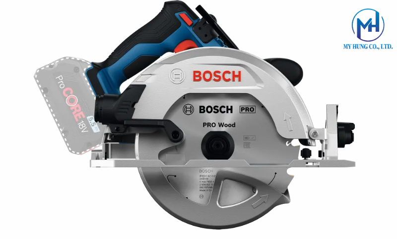 Lắp đặt tấm dẫn hướng song song máy cưa đĩa Bosch GKS 18V-68-2