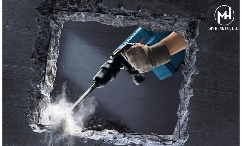 Cơ chế búa truyền lực và đầu cặp SDS max của Bosch GSH 11 E